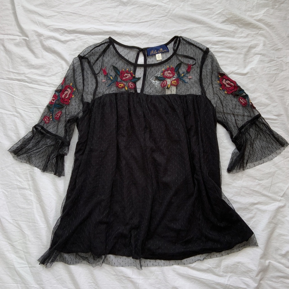NWT Francesca's Blue Rain Swing Top